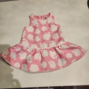 Janie and Jack Pink White Floral Dress Baby Toddler Girl 12 18 Months
